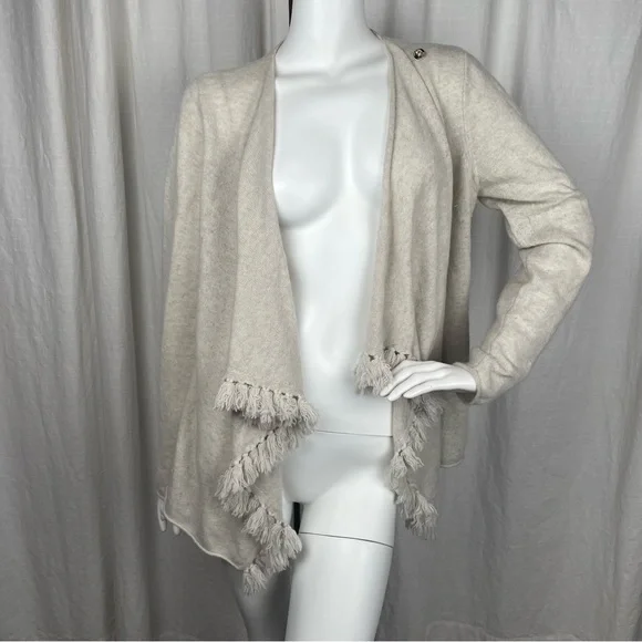 LILLY PULITZER Avenue Heathered 100% Cashmere Cardigan Wrap with Tassels Size L - Picture 8 of 12